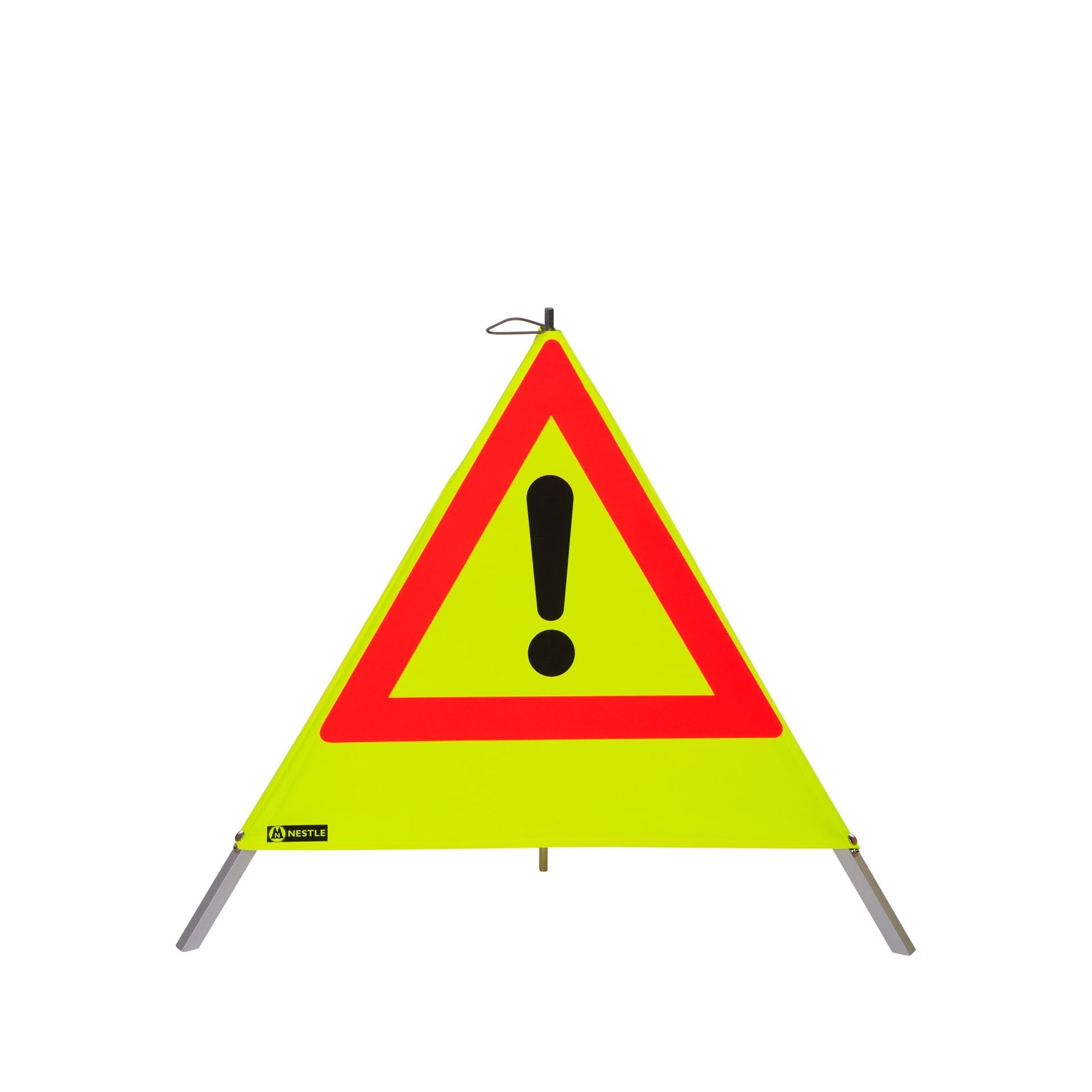 NESTLE Warnpyramide 70 cm, Achtung (VZ101), gelb retroreflektierend, mit Mittelfuß NESTLE Warnpyramide 70 cm, Achtung (VZ101), gelb retroreflektierend, mit Mittelfuß